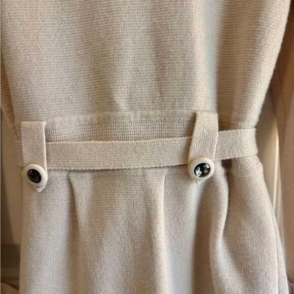 Rebecca Taylor Cream Double-Breasted front tie Cardigan Wool Blend button front - Picture 13 of 15